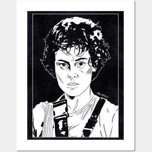 ELLEN RIPLEY - Aliens (Black and White) Posters and Art